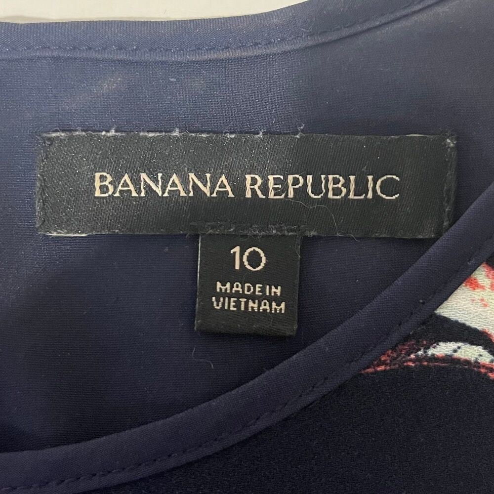 Banana Republic Floral Ruffle Wrap Racerback Dress Navy size 10 - Picture 6 of 7